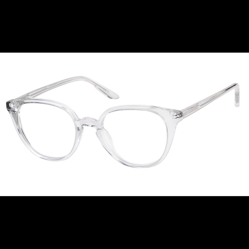 Cateye Clear Plastic Eyeglass Frames Big Round Nwt - image 4